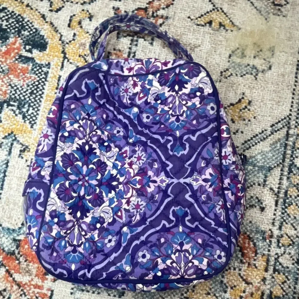 Vera Bradley Lunch Bag Regal Rosette Purple Print Insulated Quilted Cotton
